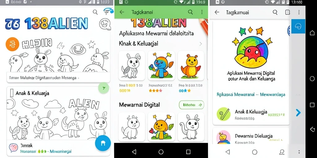 Tampilan antarmuka aplikasi 138ALIEN untuk mewarnai digital.