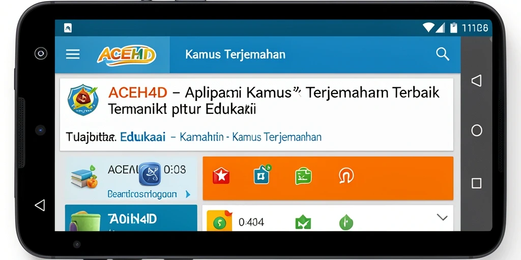 Antarmuka ramah pengguna ACEH4D untuk Kamus Terjemahan.