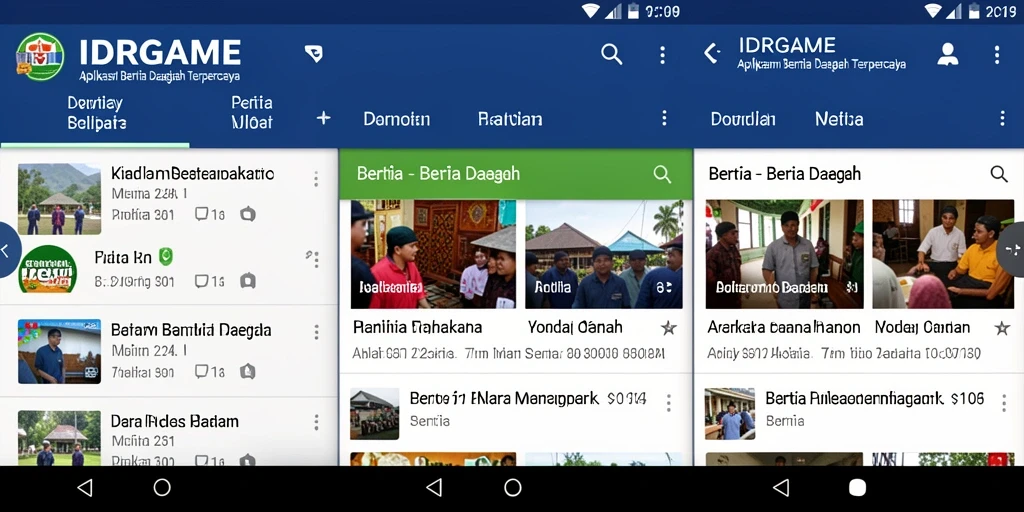 Tampilan antarmuka IDRGAME yang informatif dan mudah digunakan.