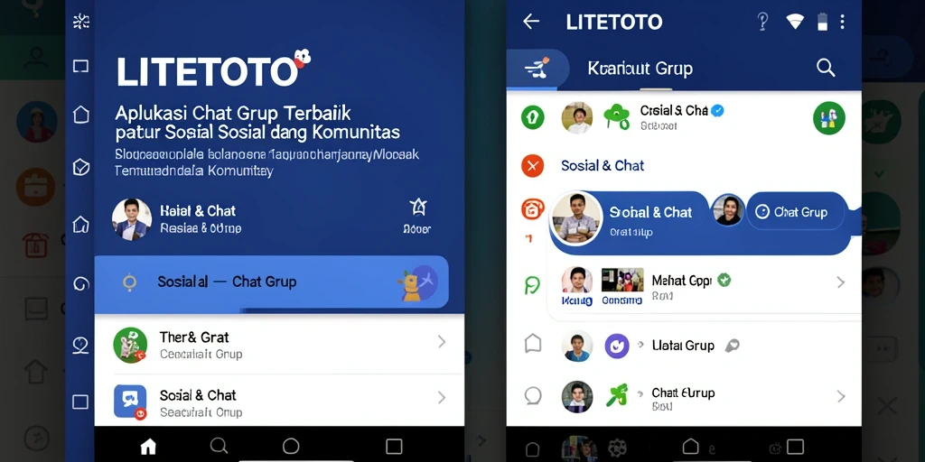 Antarmuka LITETOTO yang modern dan intuitif untuk Chat Grup.
