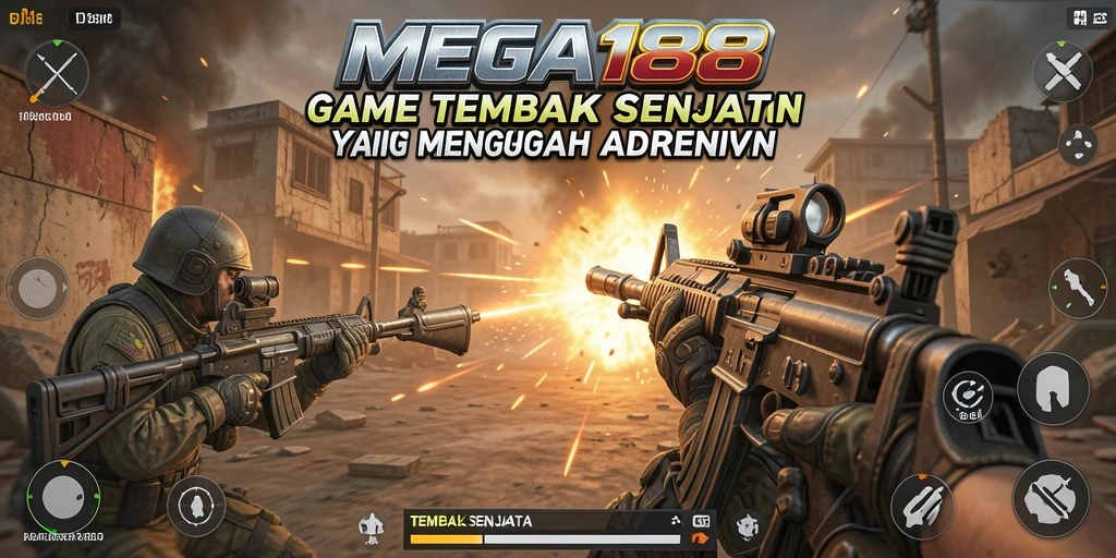 Antarmuka permainan MEGA188 dengan grafis aksi Tembak Senjata yang menegangkan.