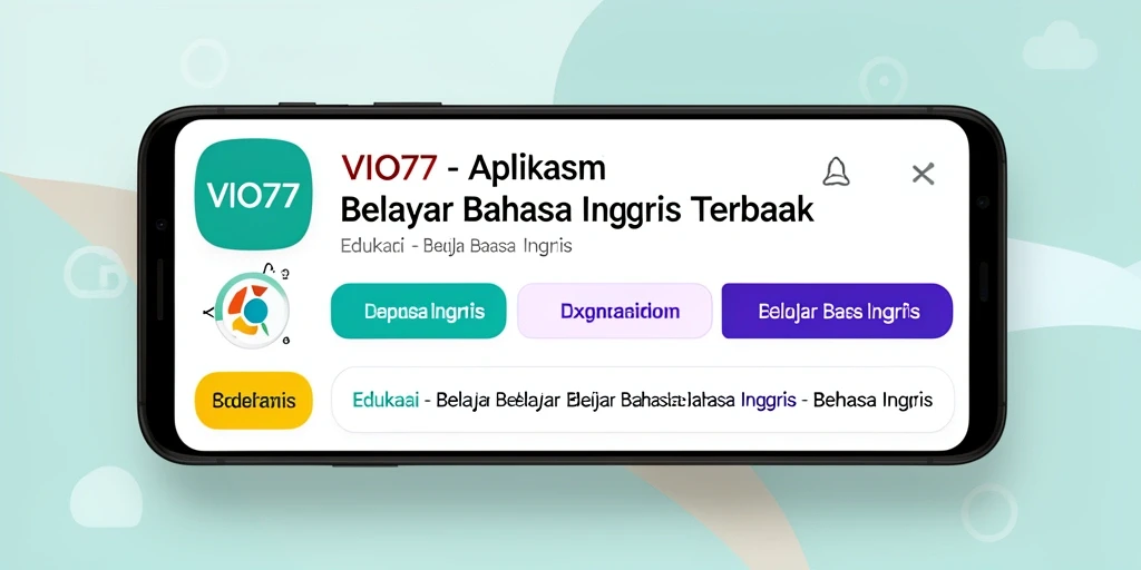 Antarmuka VIO77 yang menarik dan interaktif untuk Belajar Bahasa Inggris.